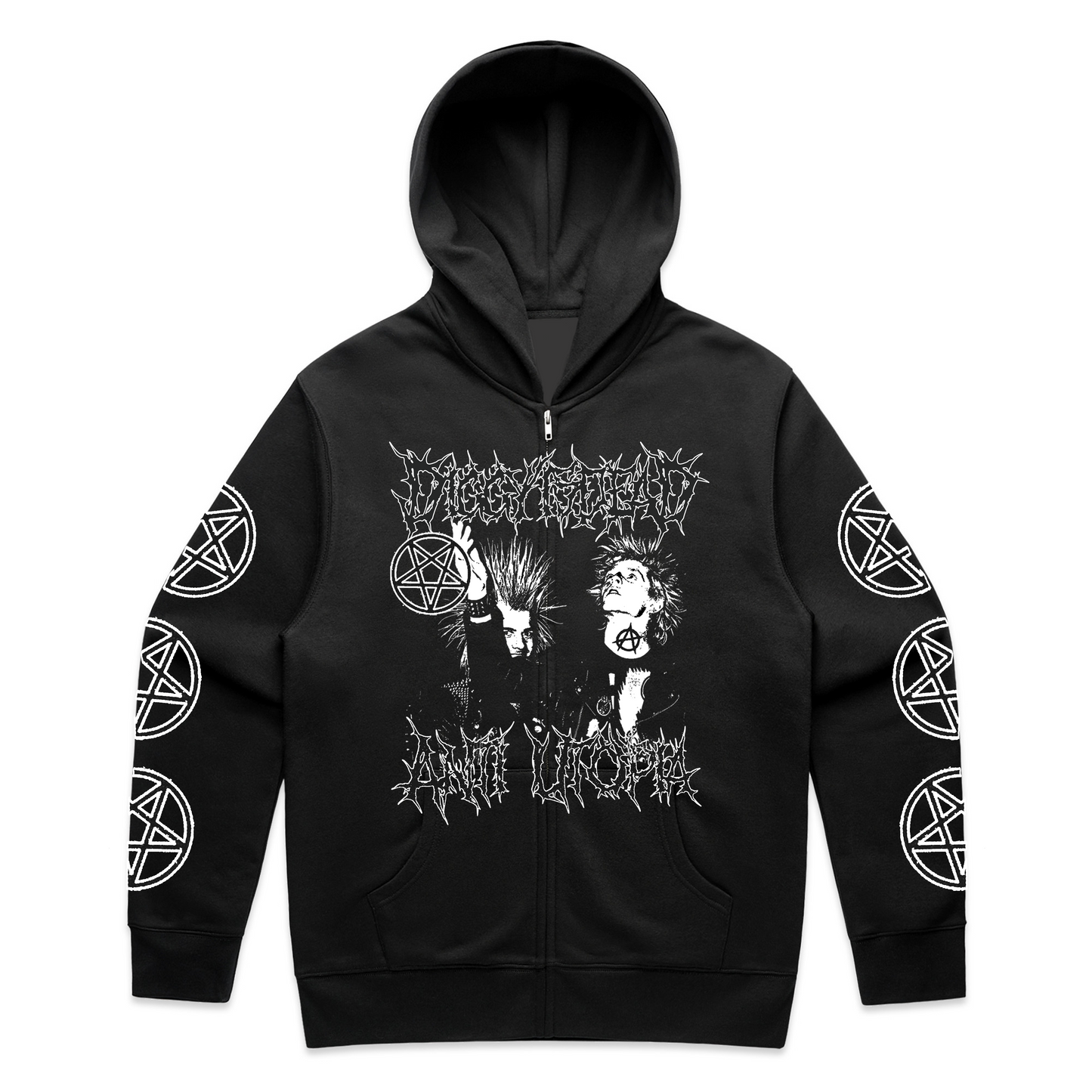 ‘Grievous Bodily Harm’ Zip Up Hoodie - Black *Made to order*