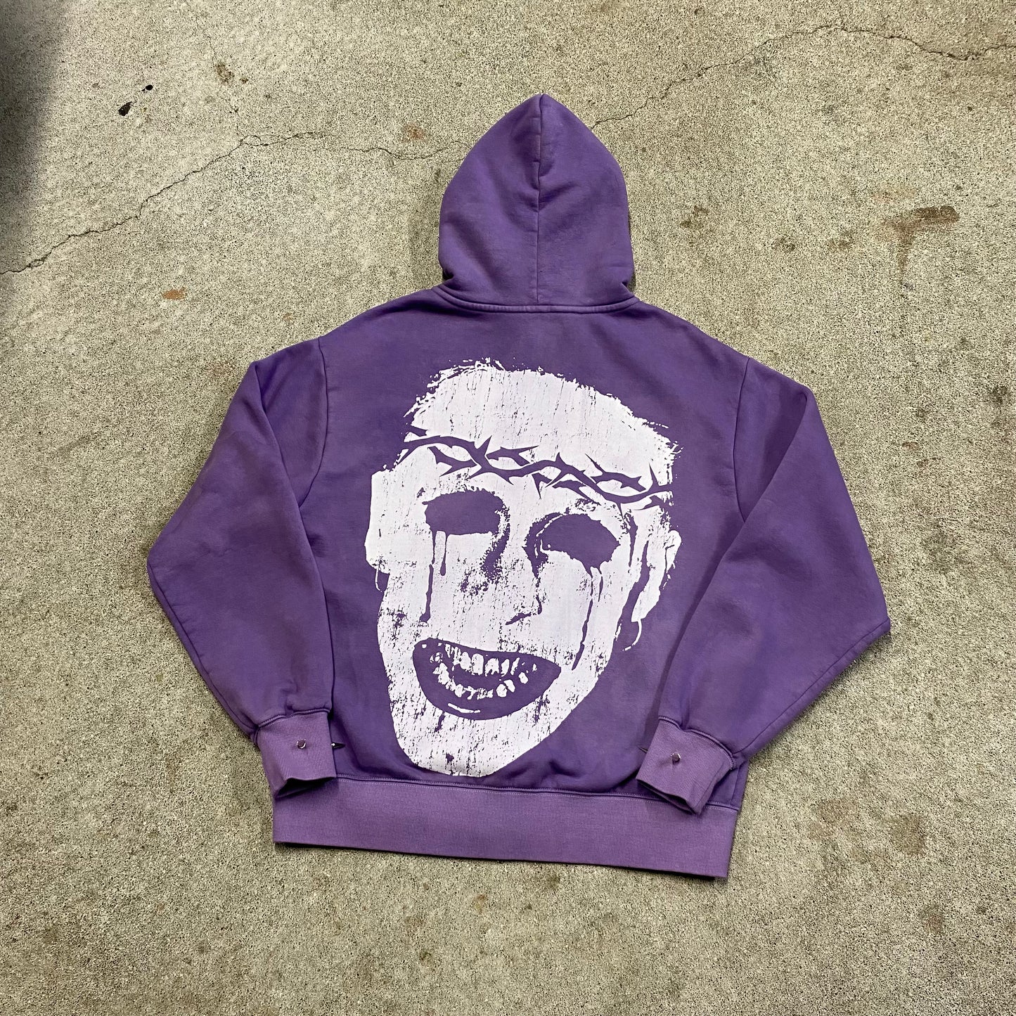 1/1 Spiked ‘Face Of Pain’ Hoodie - Purple