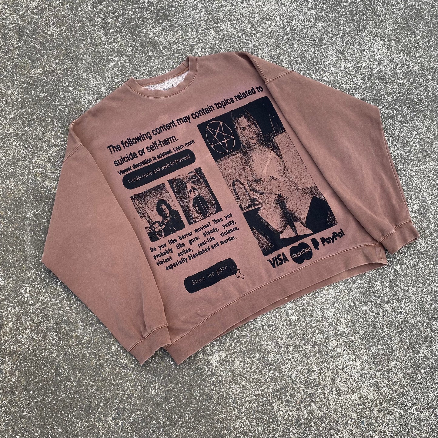 1/1 ‘Show me Gore’ Crew Neck - Faded Brown