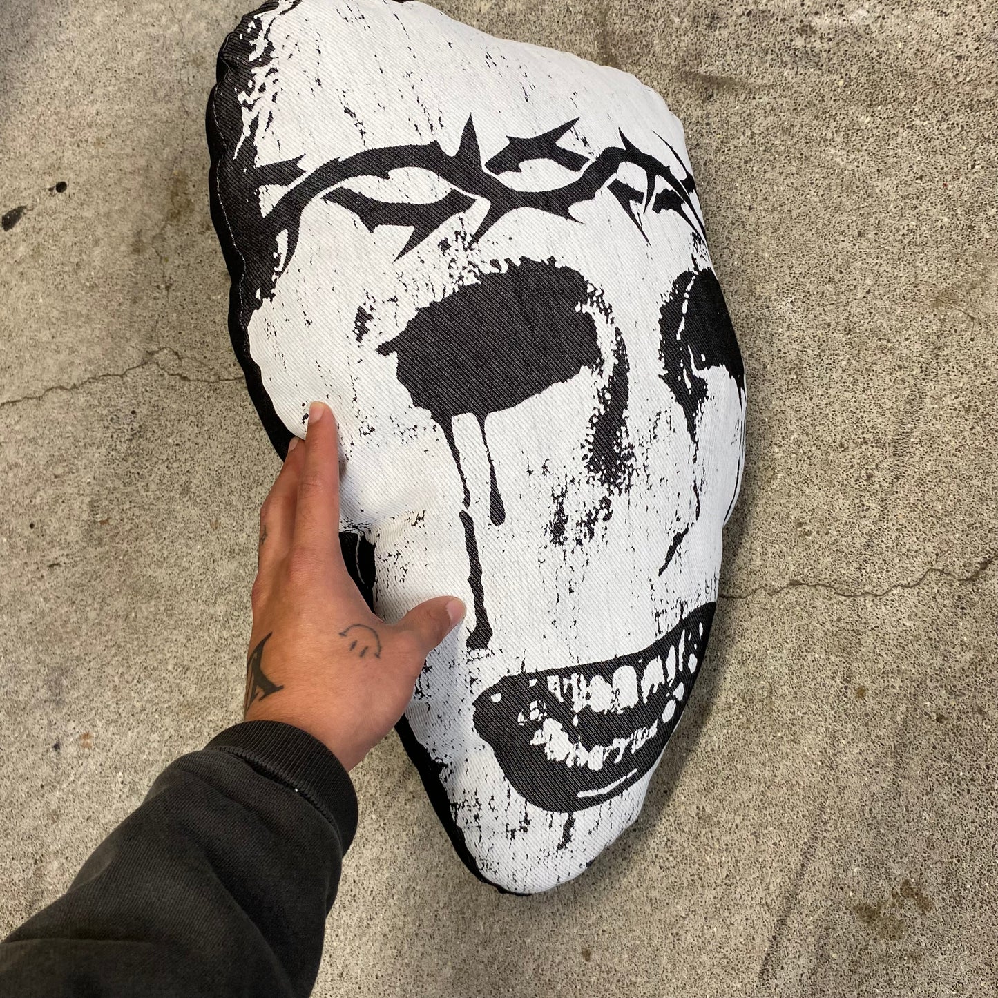 1of1 ‘Face of Pain’ Jumbo Denim Pillow