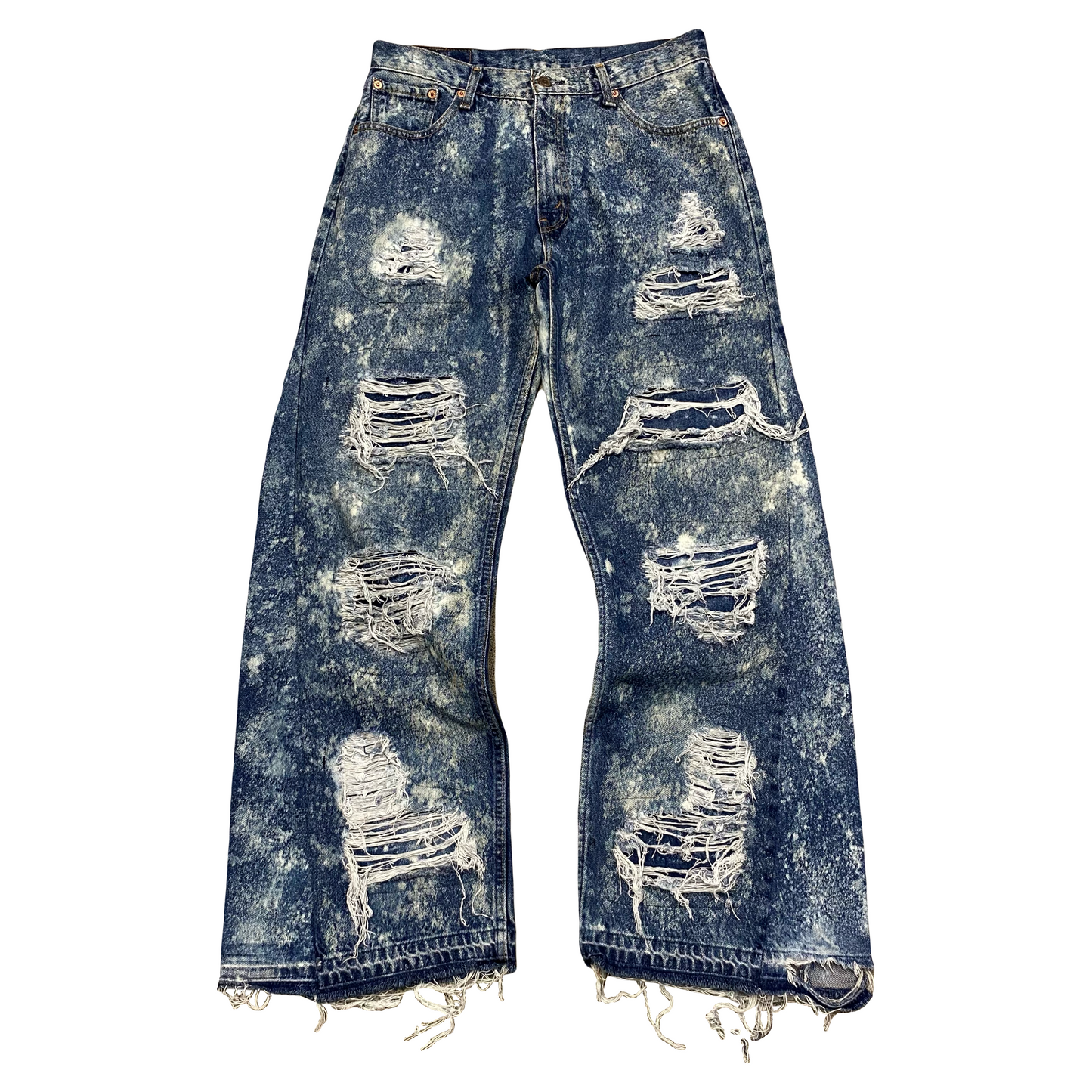 1/1 ‘ROTTEN SOLDIER’ Bleached Flared Jeans - 34X32