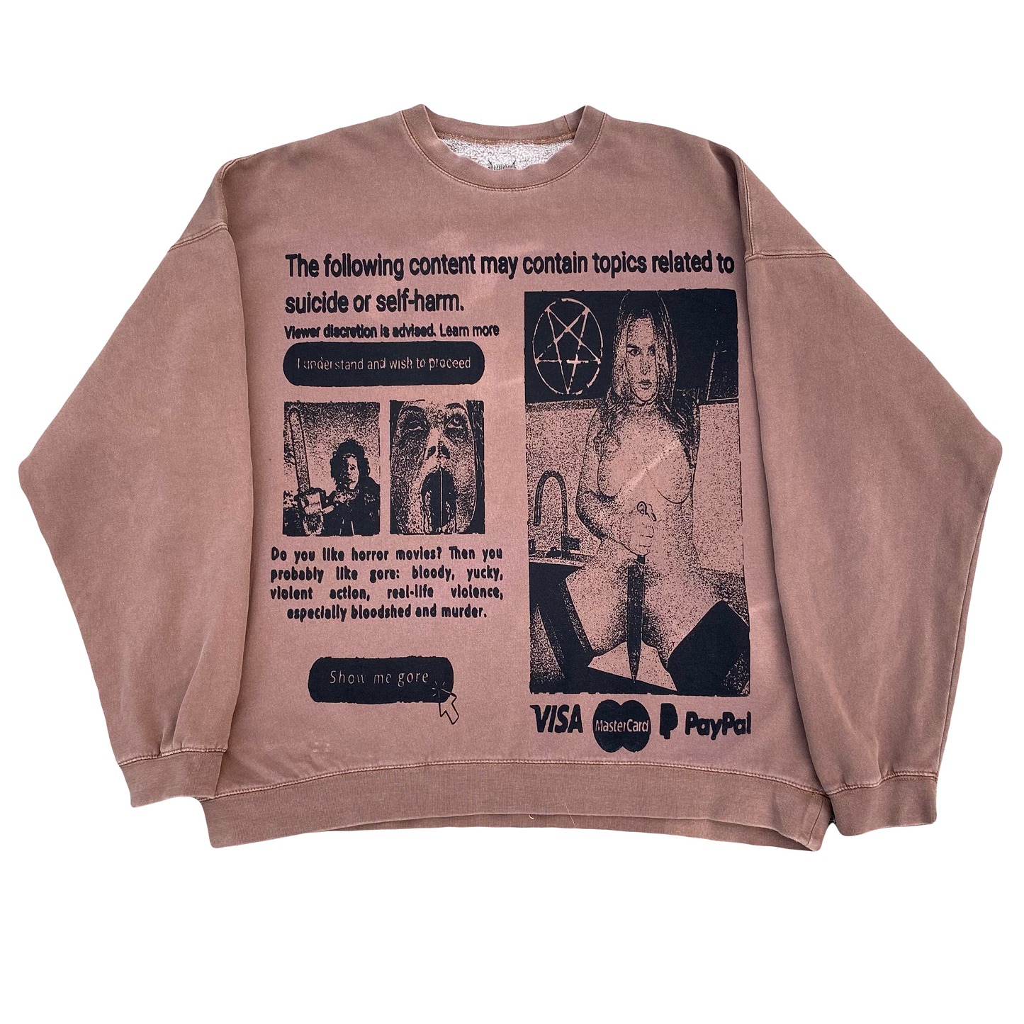 1/1 ‘Show me Gore’ Crew Neck - Faded Brown