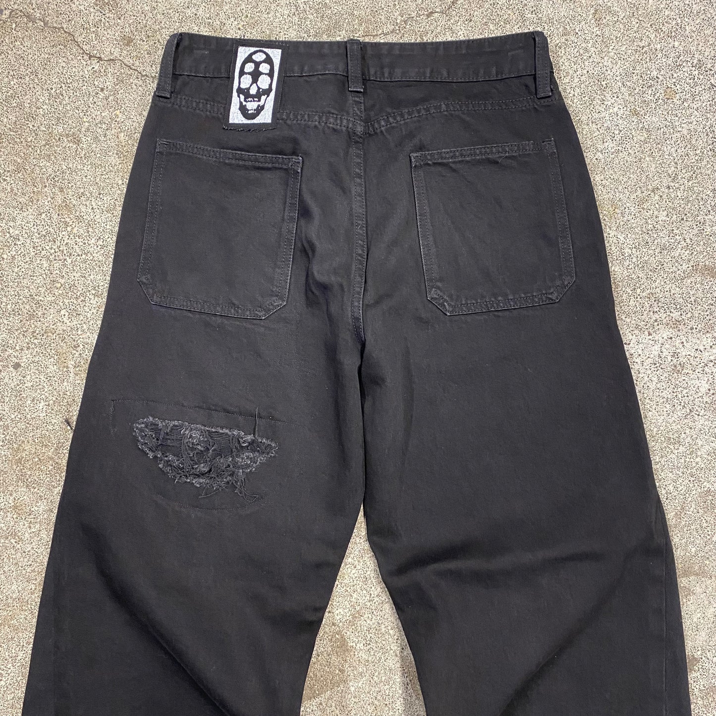 1/1 ‘LEATHER SKULL’ Flared Jeans - 32X32