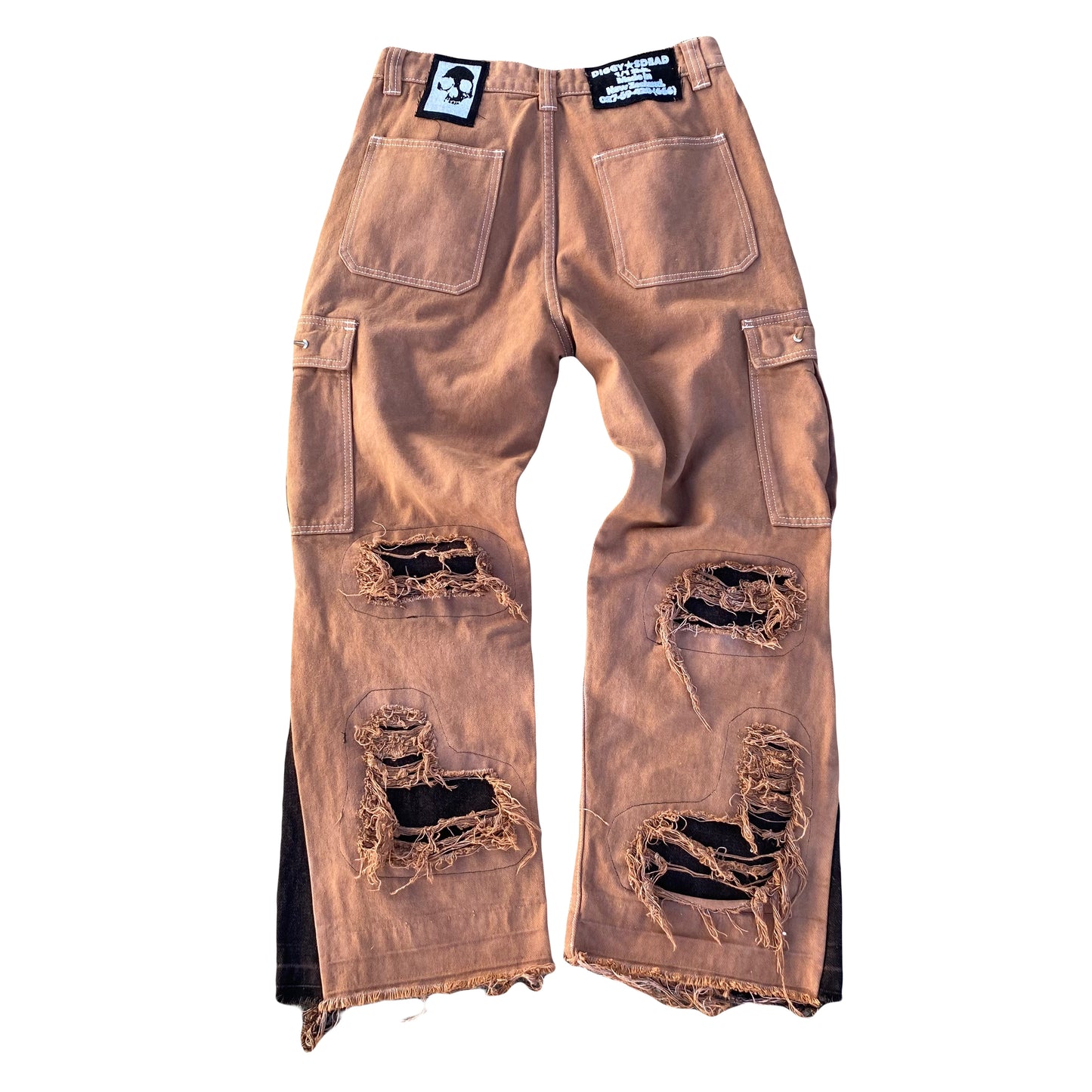 1/1 “Dirty Graveyard Dweller” Distressed Cargo Jeans - 32x32