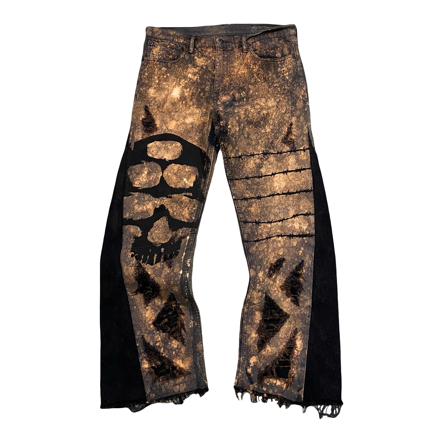 1/1 ‘RUSTED REAPER’ Bleached Flared Jeans - 33x34