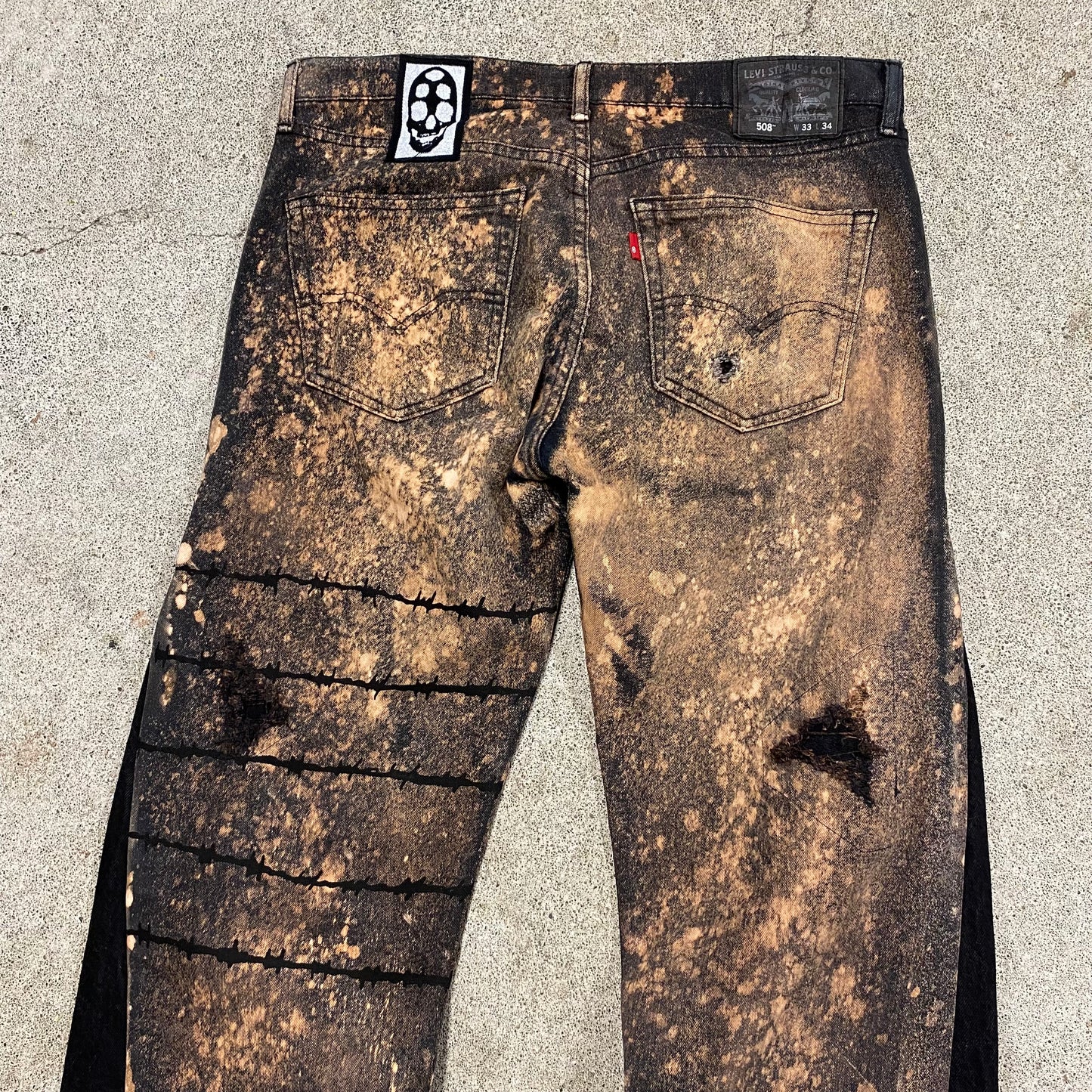 1/1 ‘RUSTED REAPER’ Bleached Flared Jeans - 33x34