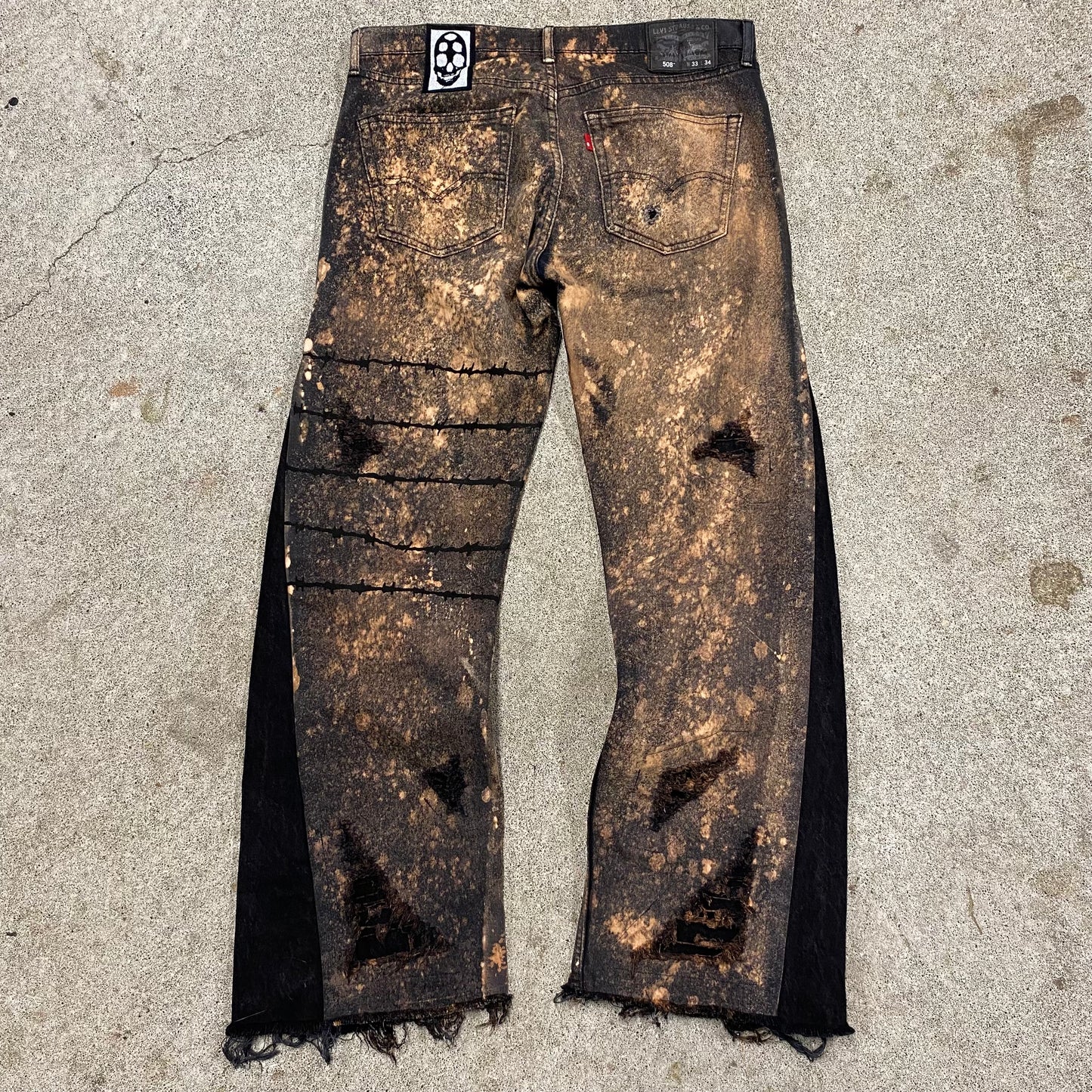 1/1 ‘RUSTED REAPER’ Bleached Flared Jeans - 33x34