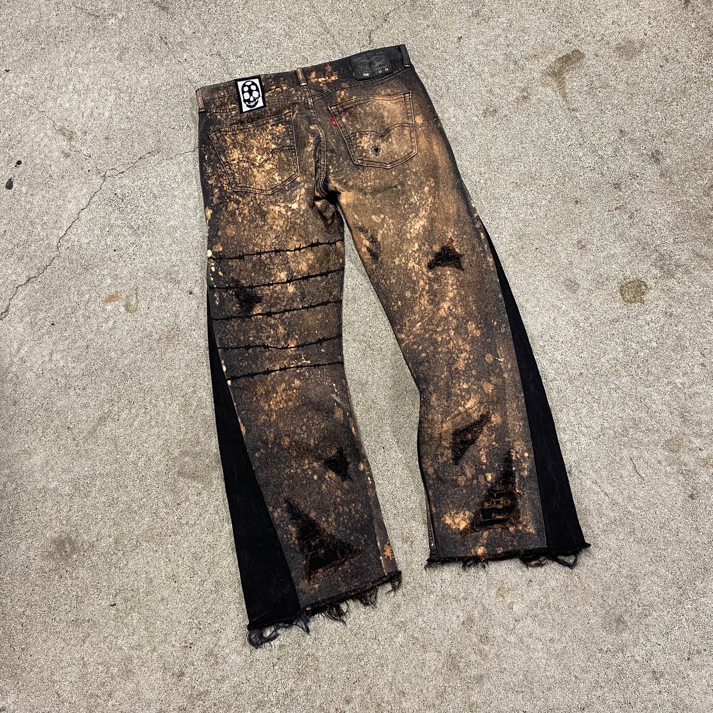 1/1 ‘RUSTED REAPER’ Bleached Flared Jeans - 33x34