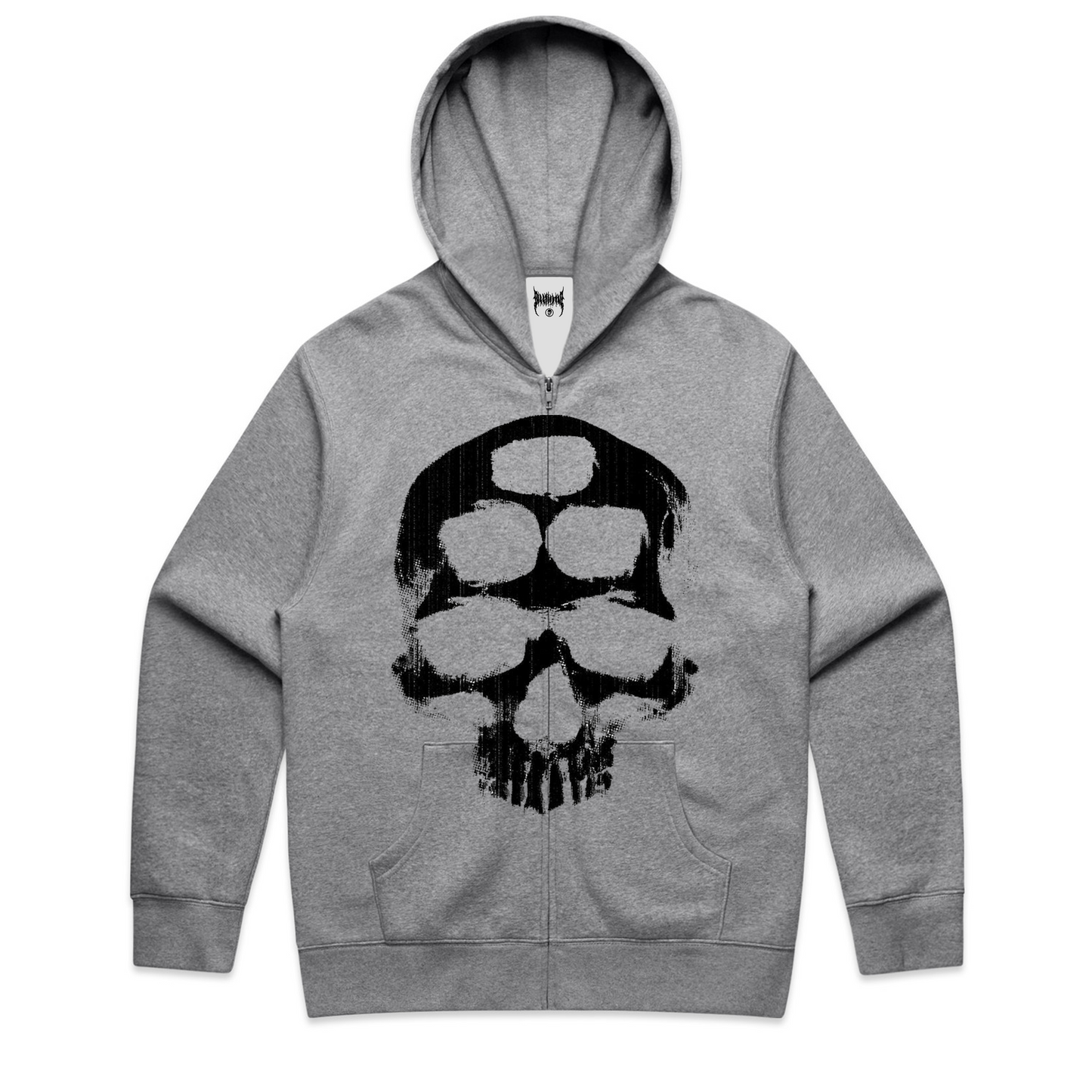 SKULL Zip Hoodie - Grey