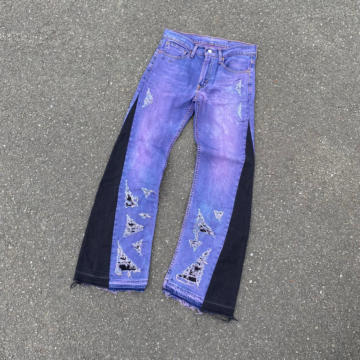 1/1 ‘PURPLE HAIZE’ Flared Jeans - 32X32