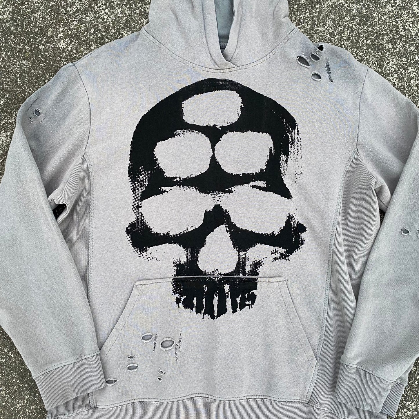1/1 Distressed Concrete Skull Hoodie