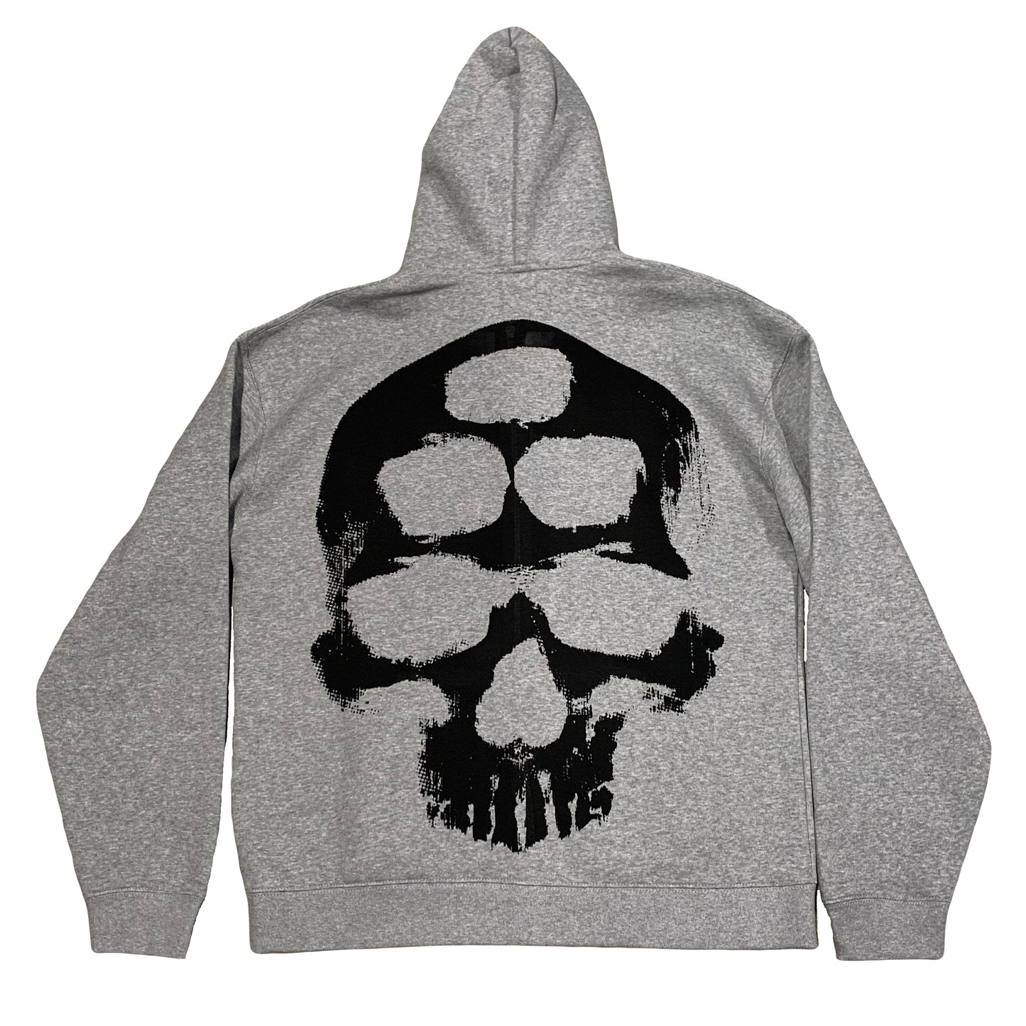 1/1 Spiked Skull Zip Up Hoodie - Grey