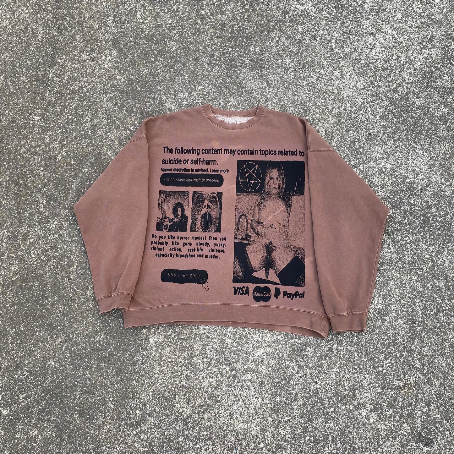 1/1 ‘Show me Gore’ Crew Neck - Faded Brown