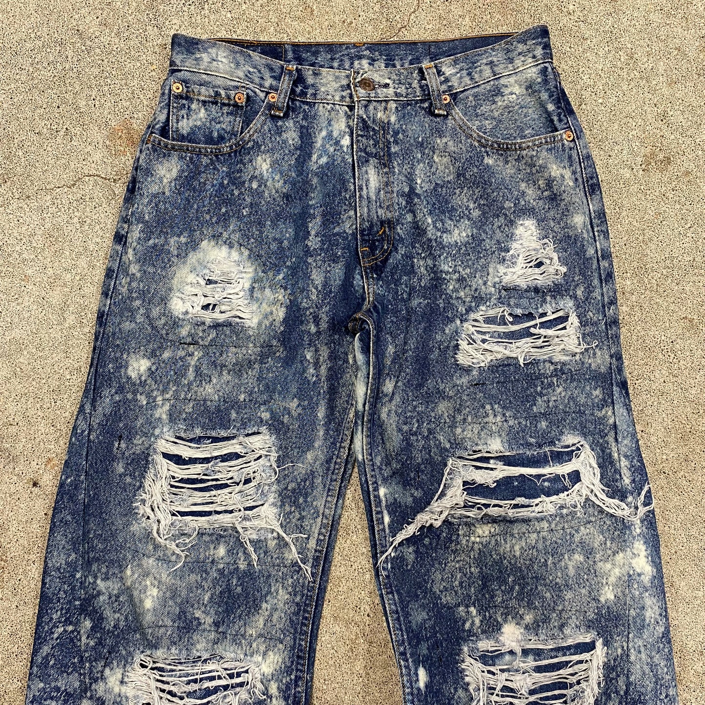 1/1 ‘ROTTEN SOLDIER’ Bleached Flared Jeans - 34X32