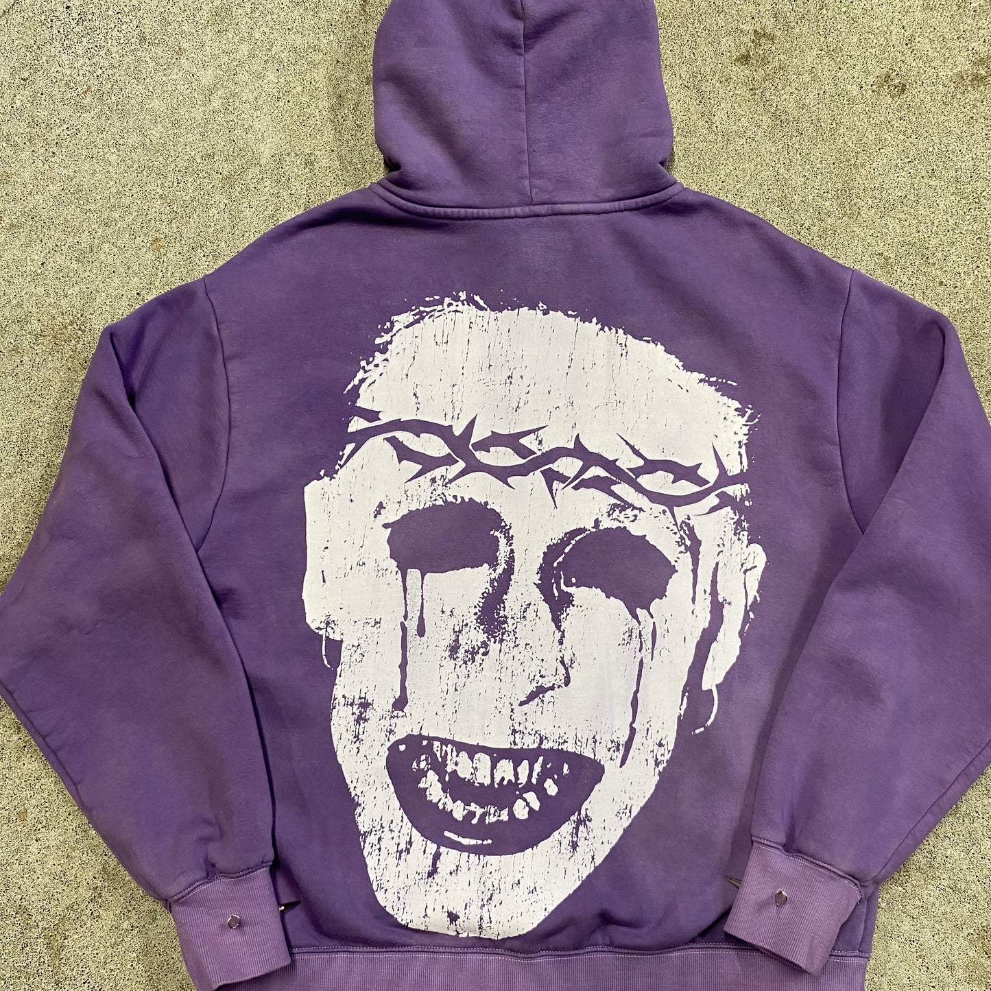 1/1 Spiked ‘Face Of Pain’ Hoodie - Purple