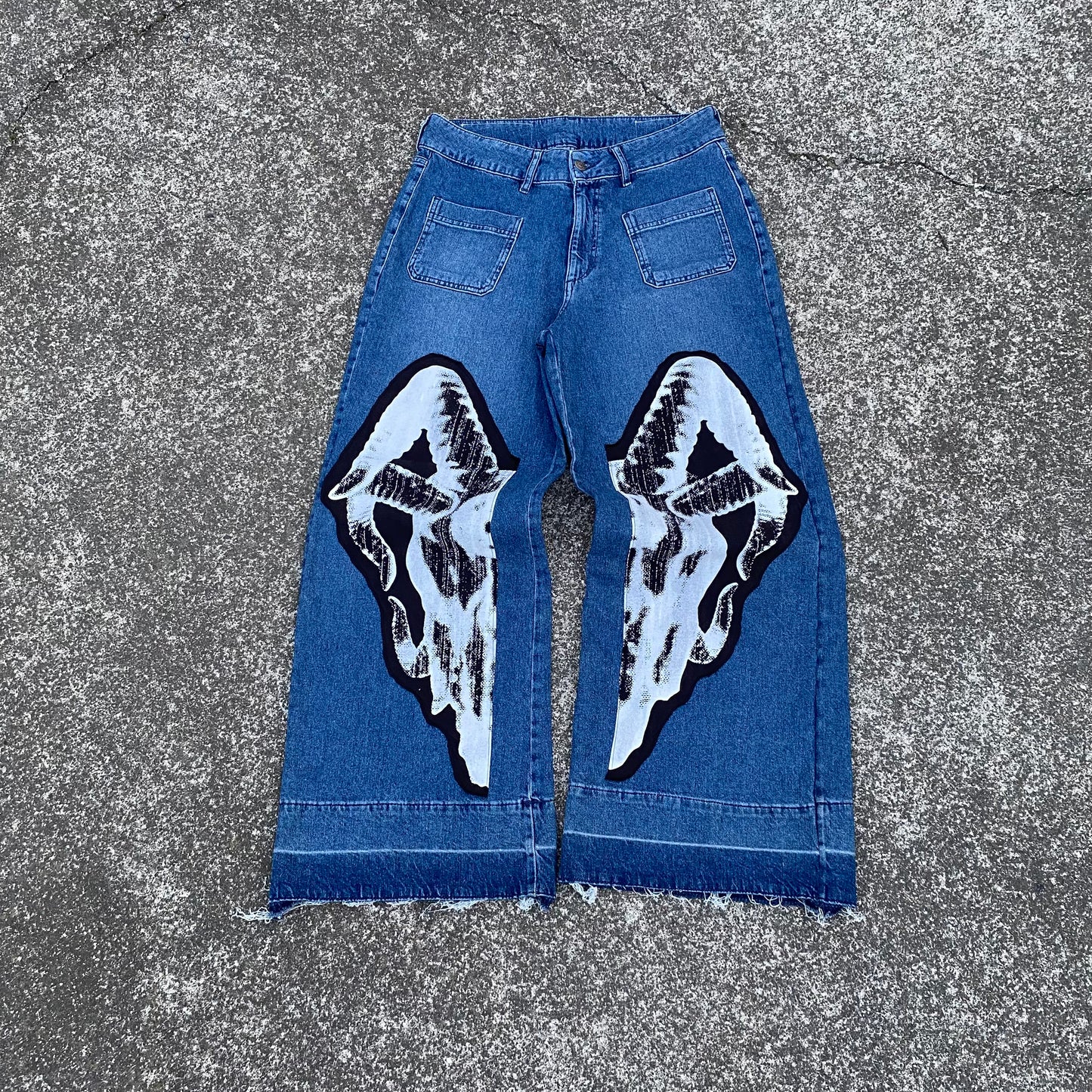 1/1 Goat Skull Wide Jeans - 32x32