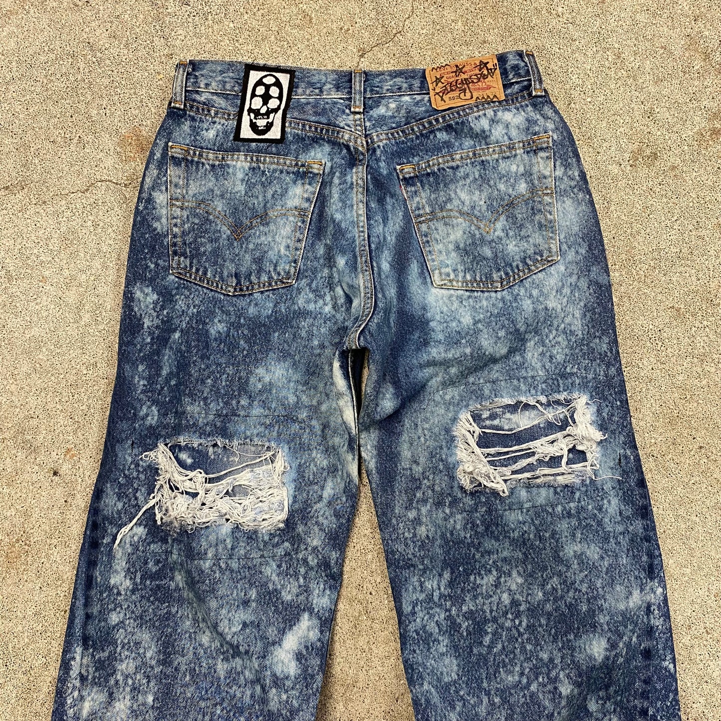 1/1 ‘ROTTEN SOLDIER’ Bleached Flared Jeans - 34X32