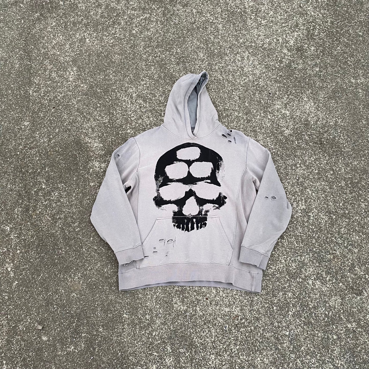 1/1 Distressed Concrete Skull Hoodie