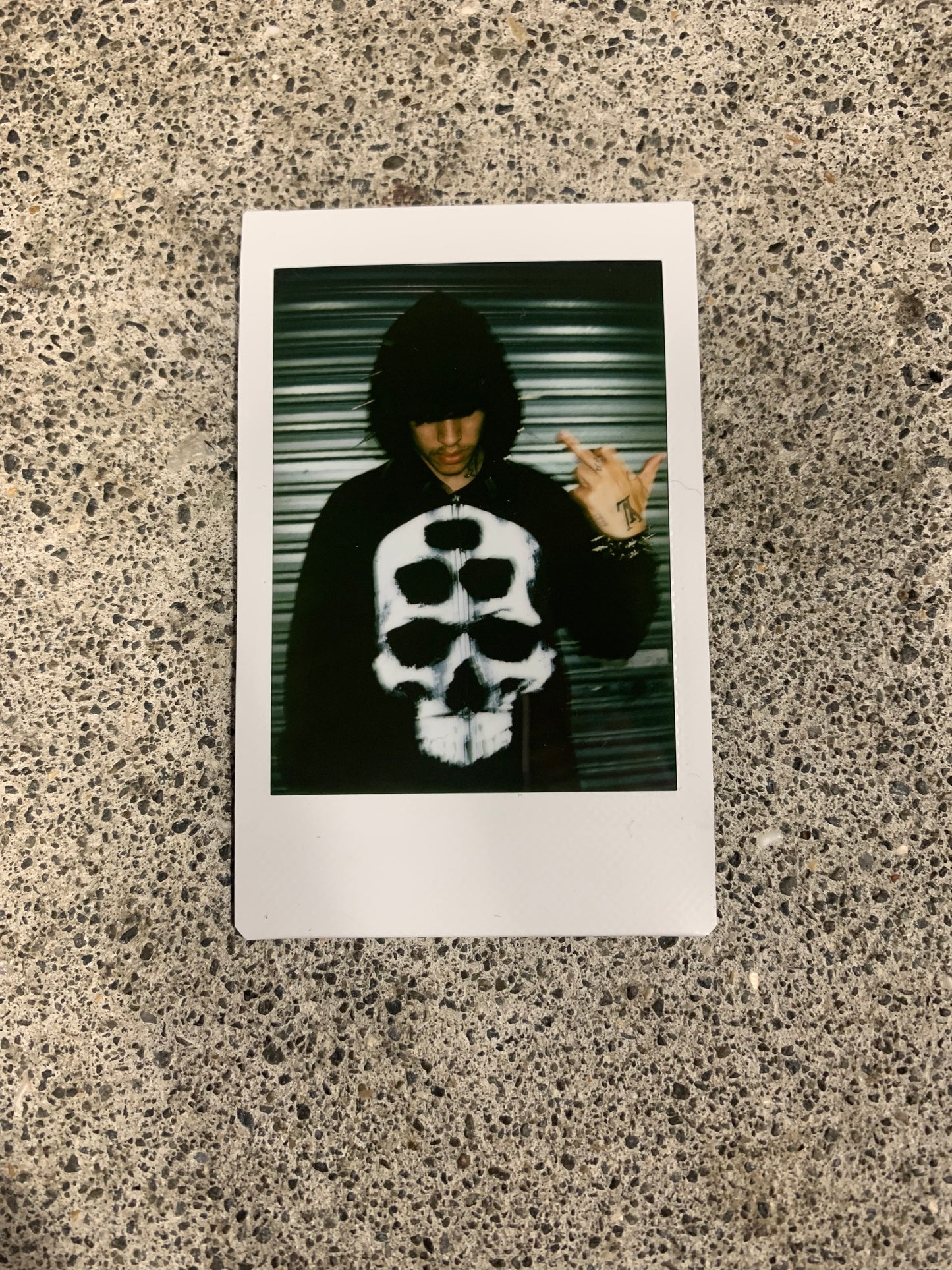 Spiked Skull Zip Up Hoodie - Black