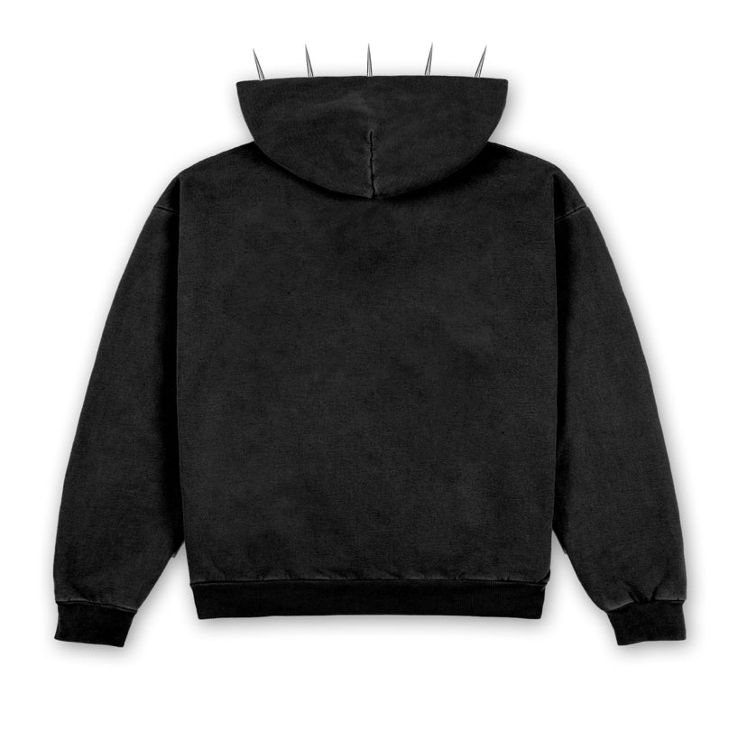 Spiked SKULL Hoodie - Black