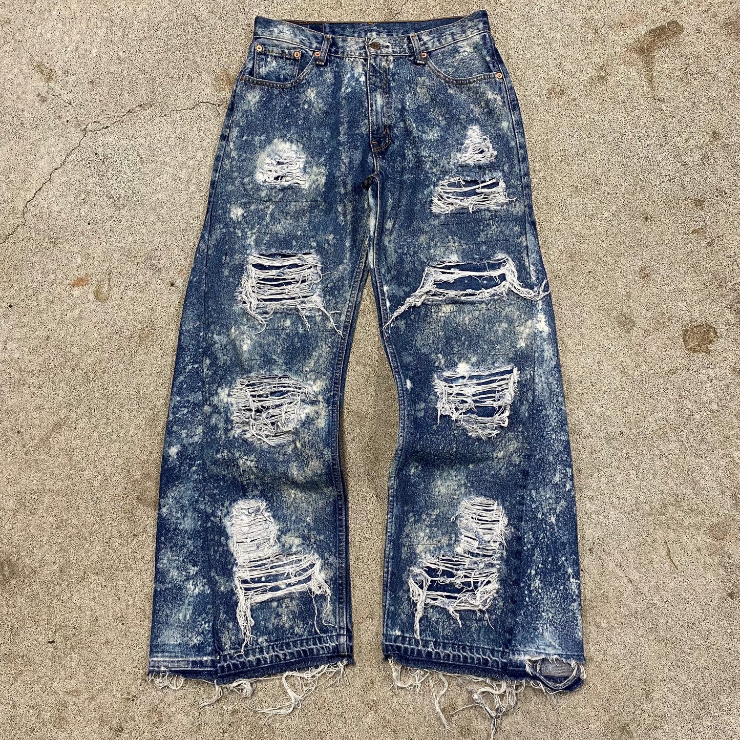 1/1 ‘ROTTEN SOLDIER’ Bleached Flared Jeans - 34X32