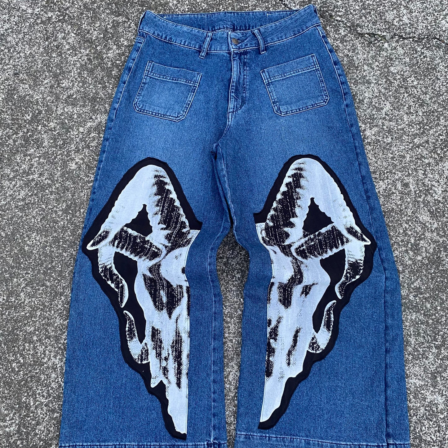 1/1 Goat Skull Wide Jeans - 32x32