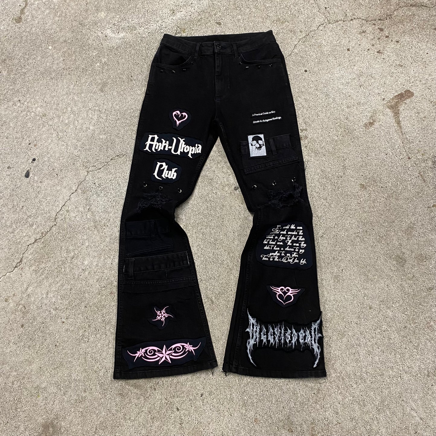 1/1 ‘Anti Utopia Club’ Bootcut jeans - 32x32