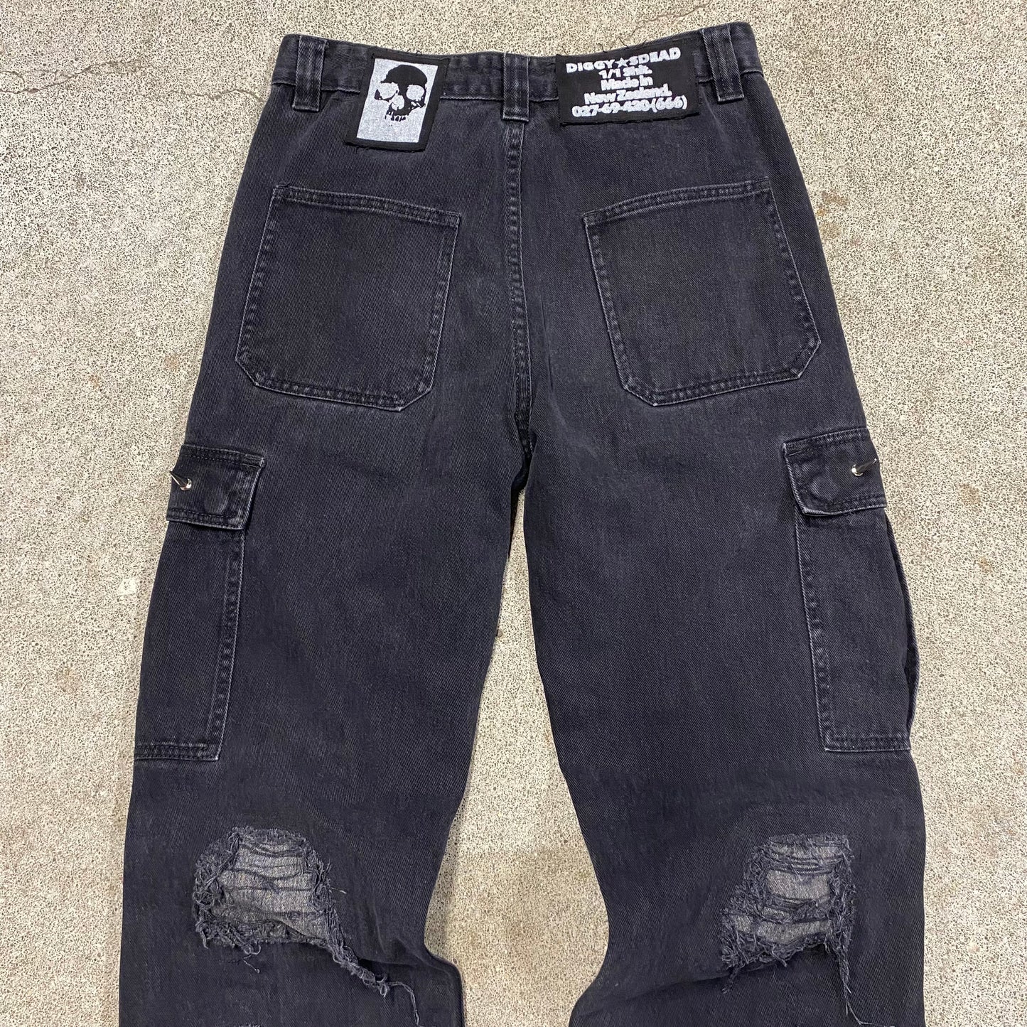 1/1 “It was a GreyDay” Distressed Cargo Jeans - 28x30