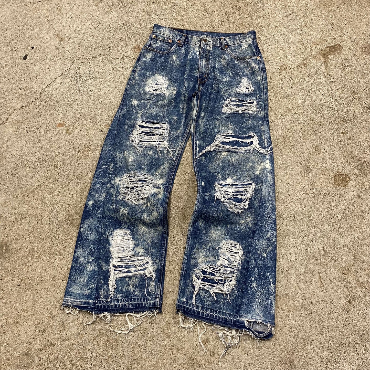 1/1 ‘ROTTEN SOLDIER’ Bleached Flared Jeans - 34X32