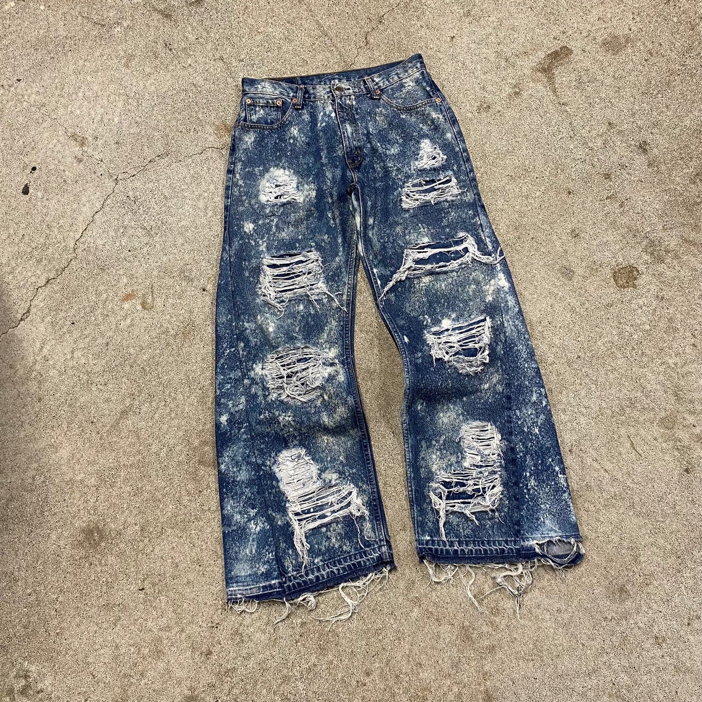 1/1 ‘ROTTEN SOLDIER’ Bleached Flared Jeans - 34X32