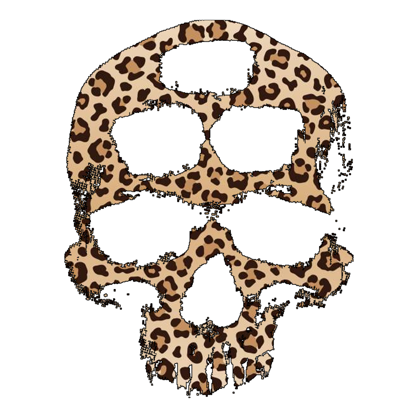 LEOPARD SKULL TEE - Black