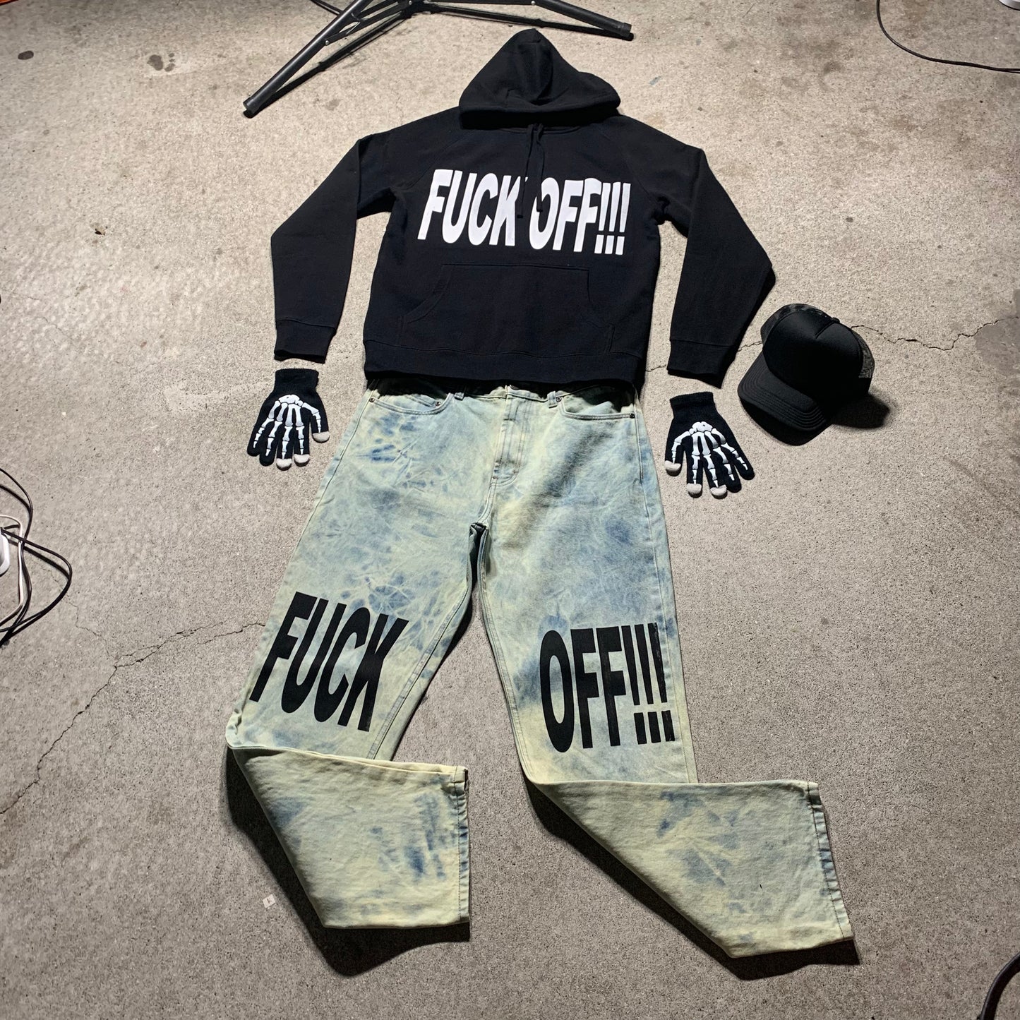 1/1 FUCK OFF!!! Jeans Bleached