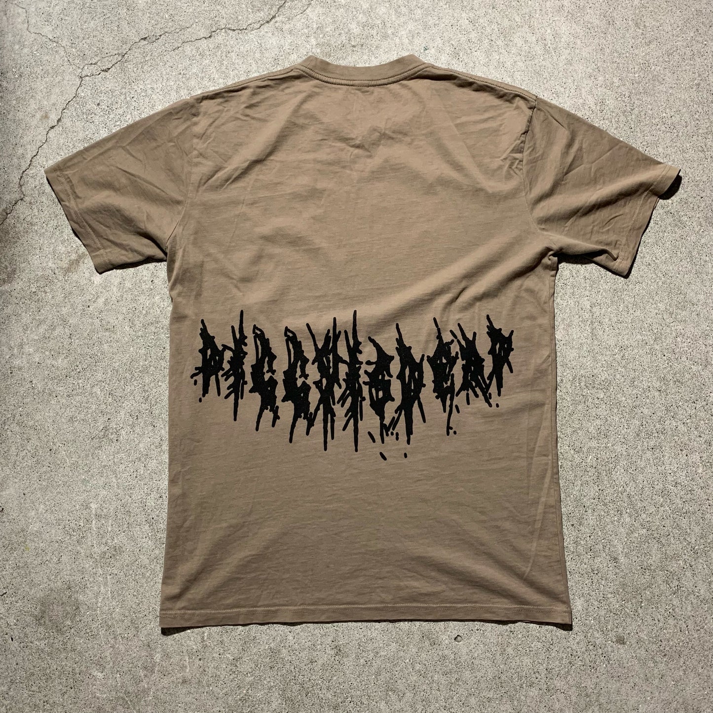 1/1 “BACK UP!” Tan tshirt - L