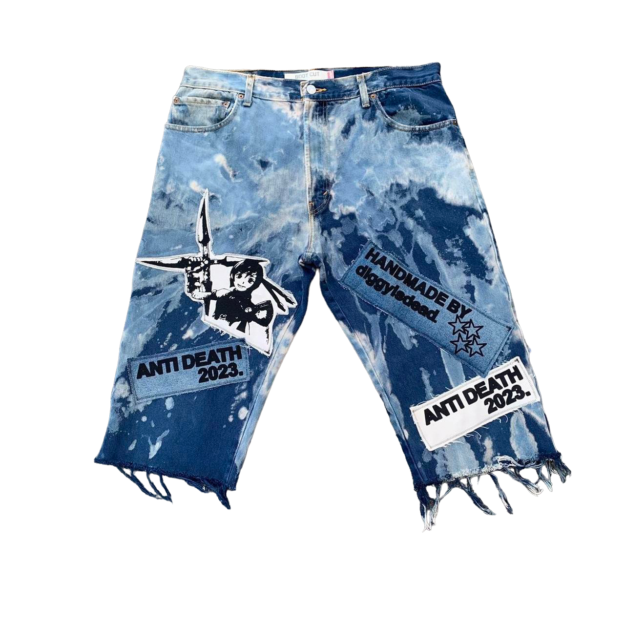 Distressed Jean Shorts - 36