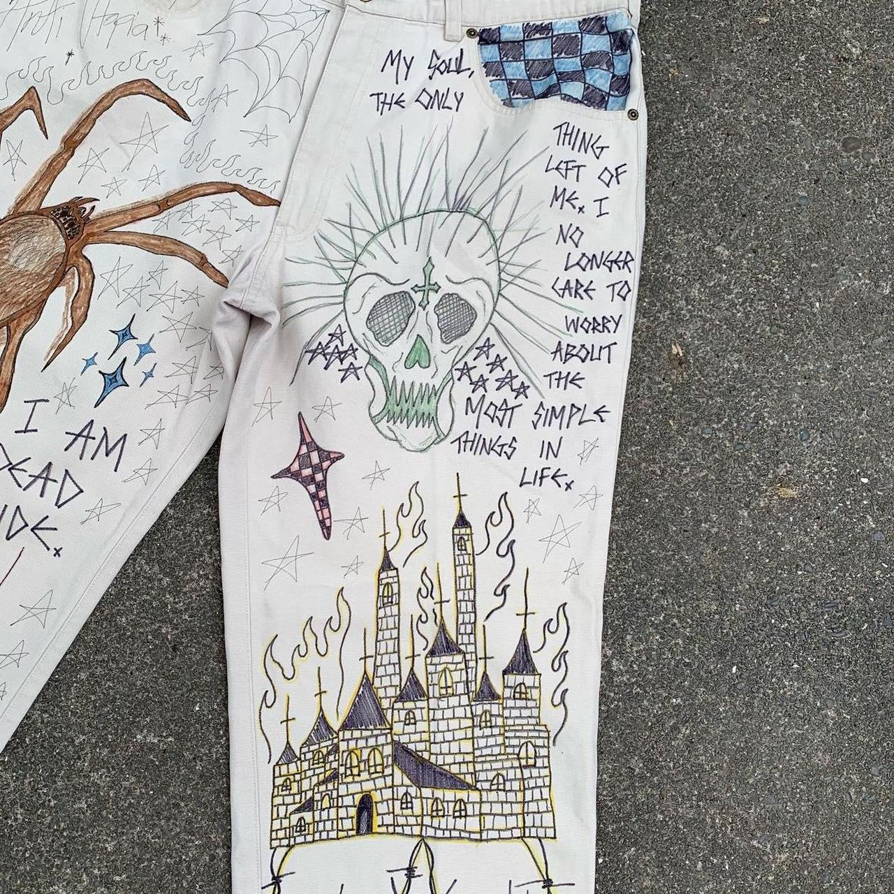 1/1 Hand Drawn Pants