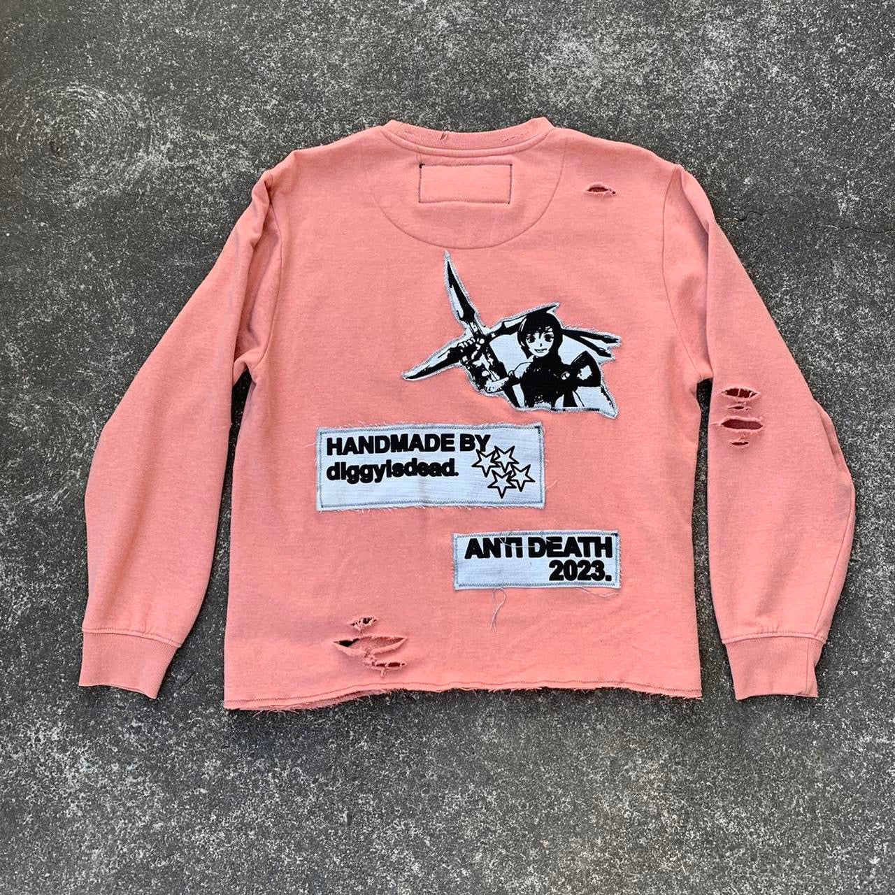 Girl With Spike Distressed Crew - Medium