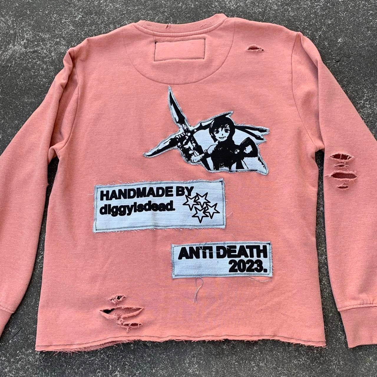 Girl With Spike Distressed Crew - Medium