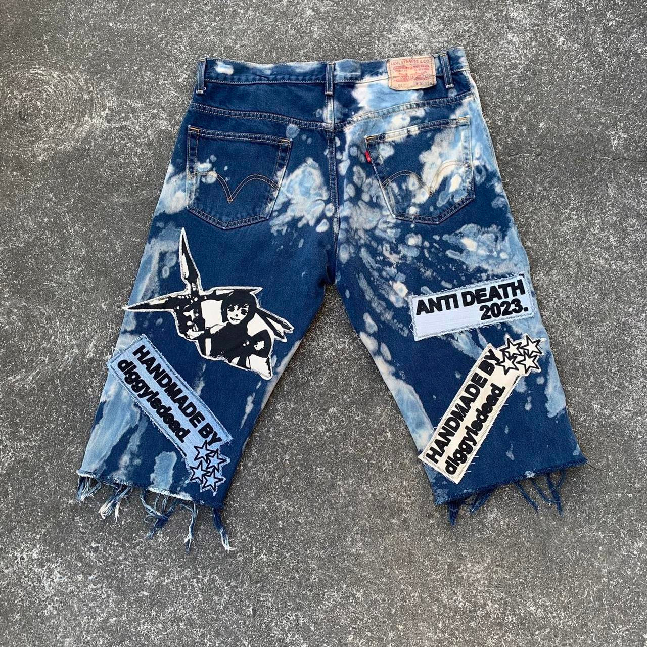 Distressed Jean Shorts - 36