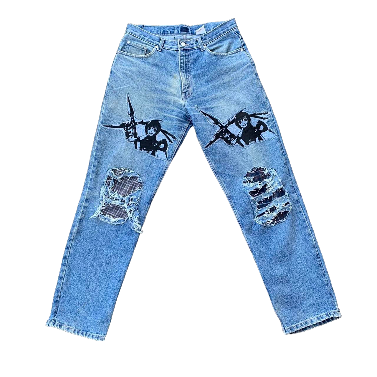 1/1 GIRL with spike Flannel Jeans - 32x31