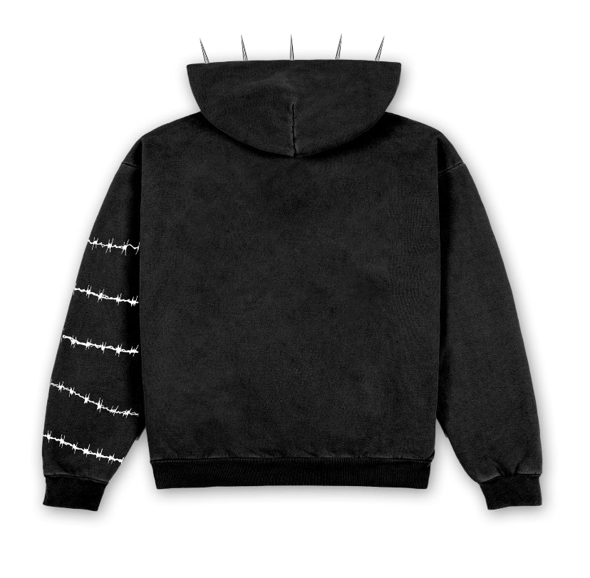 TEETH AND THORNS Spiked Hoodie - Black