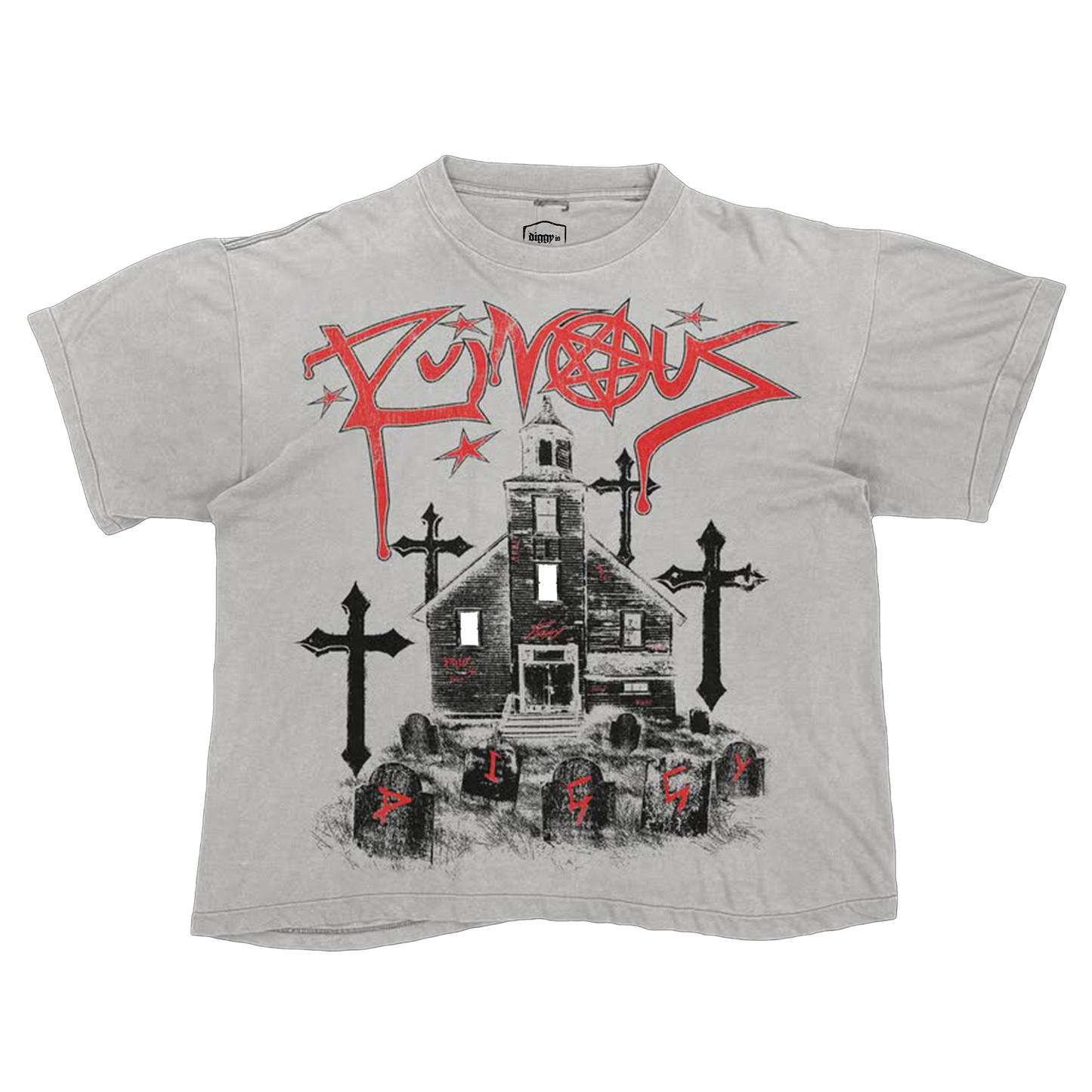 ‘I FEEL RUINOUS’ DID X SLIDEZ Tee - White/Red