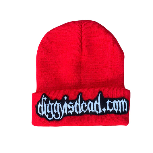 DIGGYISDEAD.COM Patched Beanie - Red