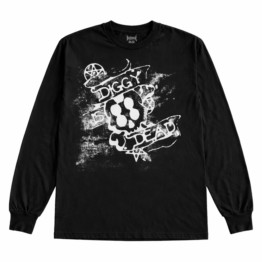 ‘STATIC SKULL’ L/S TEE - White