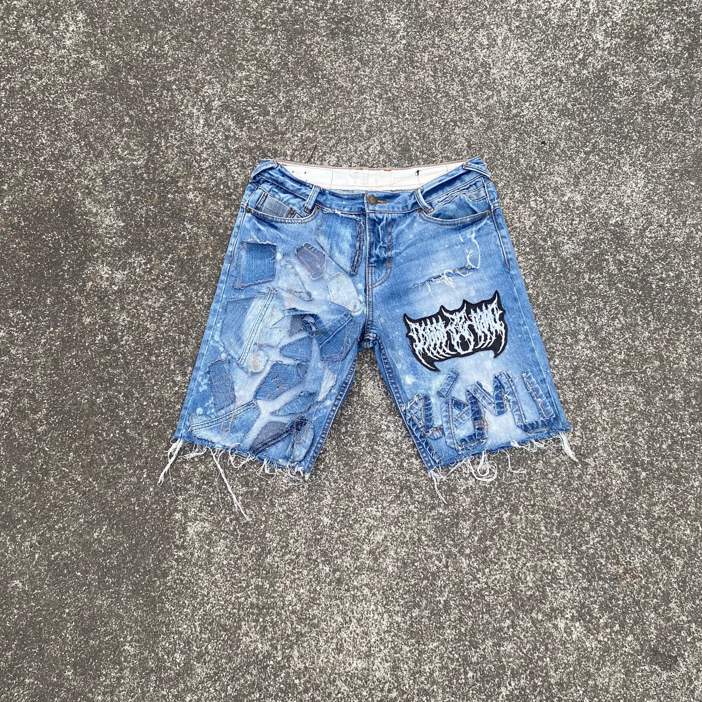1/1 ‘Denim Graveyard’ DID X PEMI Jean Shorts - 32X34