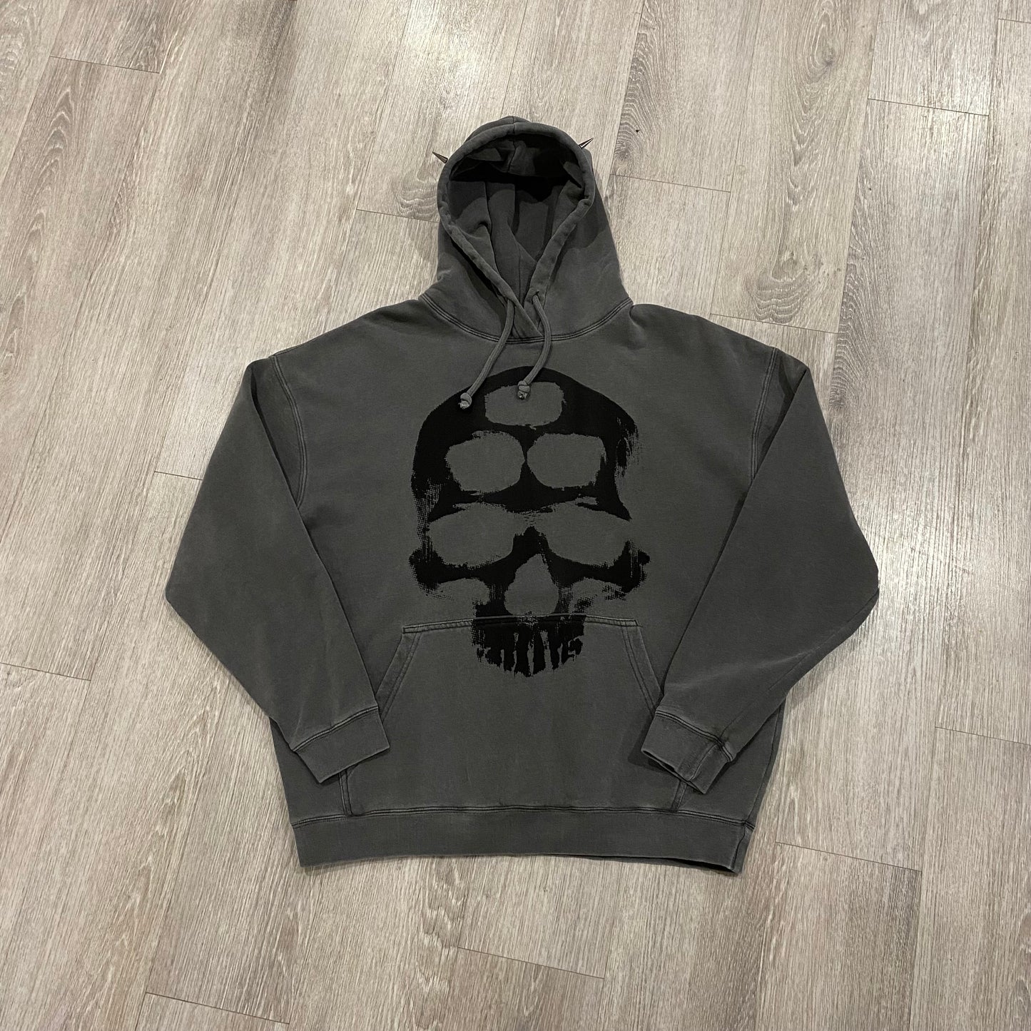 1/1 Spiked Skull Hoodie - Grey