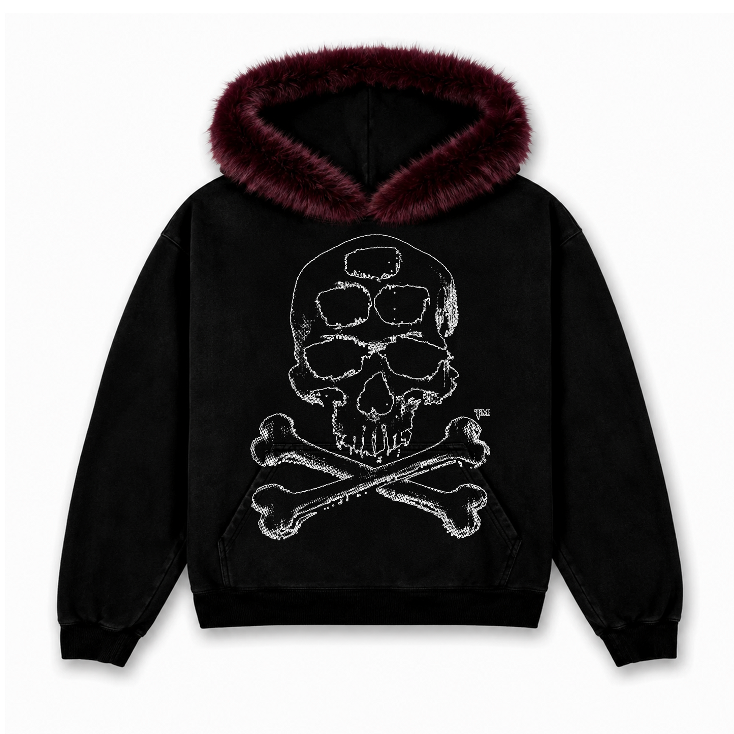SKULLXBONES FAUX FUR HOODIE