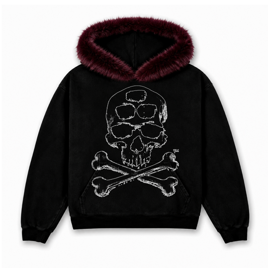 SKULLXBONES FAUX FUR HOODIE