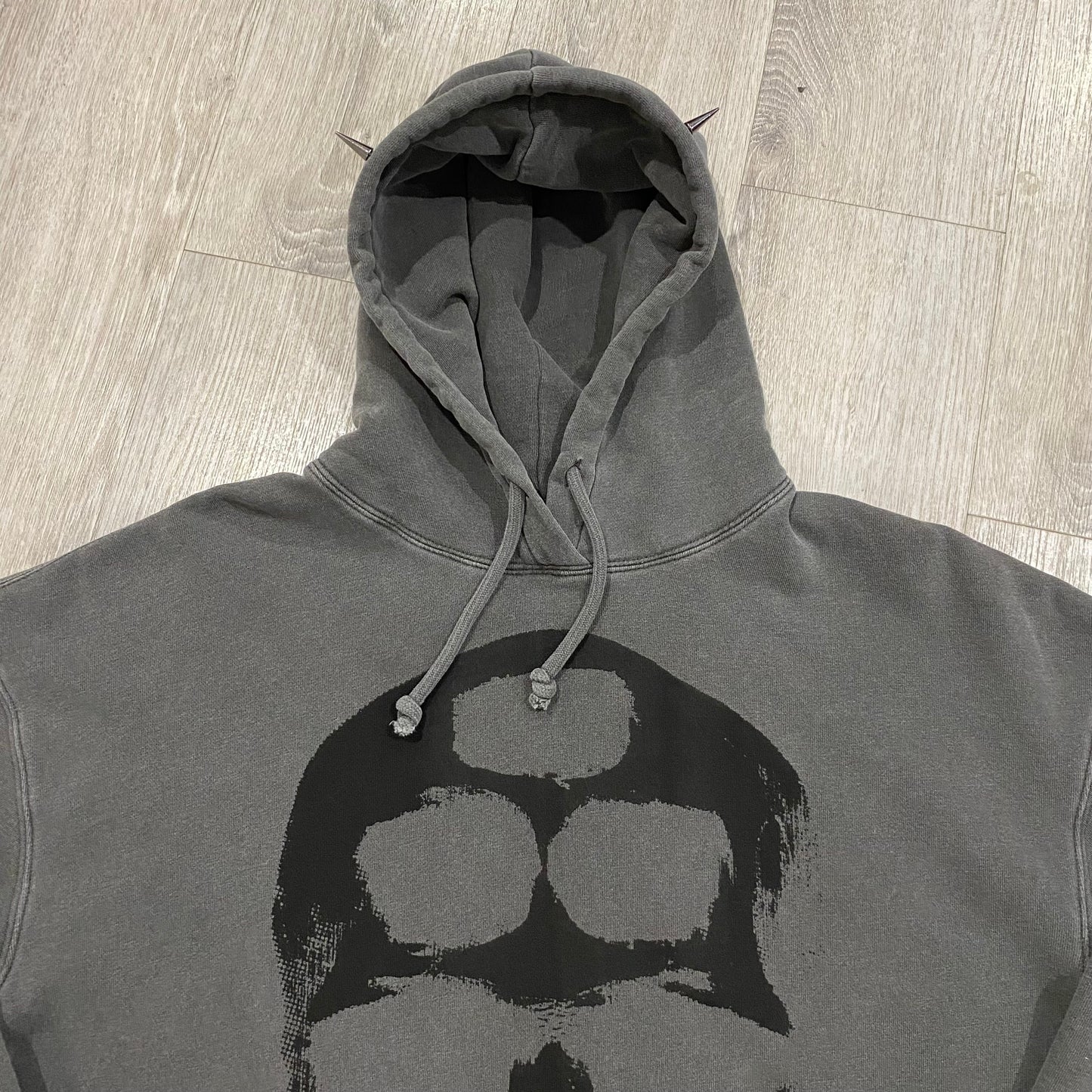 1/1 Spiked Skull Hoodie - Grey