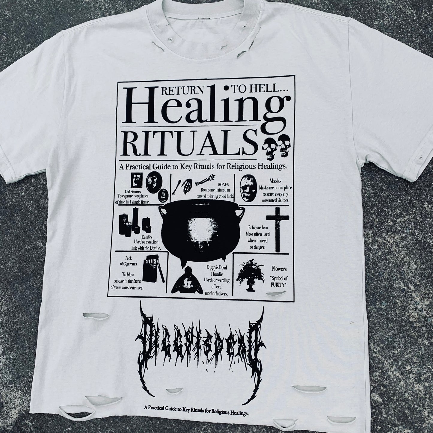 ‘Healing Rituals’ Distressed Tee -