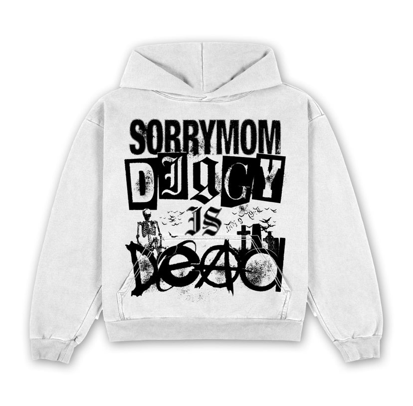 SORRYMOM X DIGGYISDEAD HOODIE - WHITE *PRE ORDER